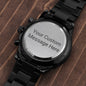 Custom Gift for Him - Black Chronograph Watch for Dad, Son, or Husband