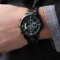 Custom Gift for Him - Black Chronograph Watch for Dad, Son, or Husband