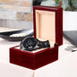 Custom Gift for Him - Black Chronograph Watch for Dad, Son, or Husband