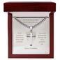 Enduring Love, Endless Blessings - Easter- Cuban Link Chain with Engraved Artisan Cross