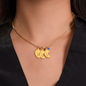 Daughter To Be Parent Engraved Baby Feet Necklace with Birthstone