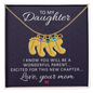 Daughter To Be Parent Engraved Baby Feet Necklace with Birthstone