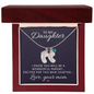 Daughter To Be Parent Engraved Baby Feet Necklace with Birthstone