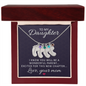 Daughter To Be Parent Engraved Baby Feet Necklace with Birthstone