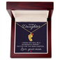 Daughter To Be Parent Engraved Baby Feet Necklace with Birthstone