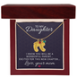 Daughter To Be Parent Engraved Baby Feet Necklace with Birthstone