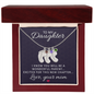 Daughter To Be Parent Engraved Baby Feet Necklace with Birthstone