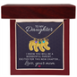 Daughter To Be Parent Engraved Baby Feet Necklace with Birthstone