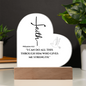 Philippians 4:13 - Faith - Strength in Christ Acrylic Heart Plaque