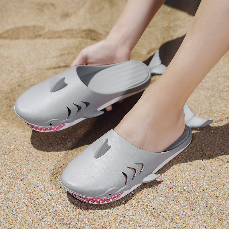 Shark Slippers Beach Shoes Home Flat Slippers Women Men