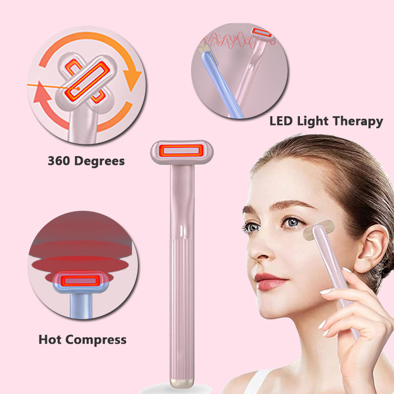 Portyo H2O+ 5-in-1 Red LED Face Massage Wand™