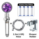  Purple Showerhead + 4 Filters + Hose + Holder