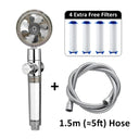  Silver Showerhead + 4 Filters + Hose