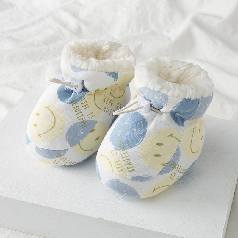 Baby Shoes Fleece-lined Foot Protection Soft Bottom Learning Shoes