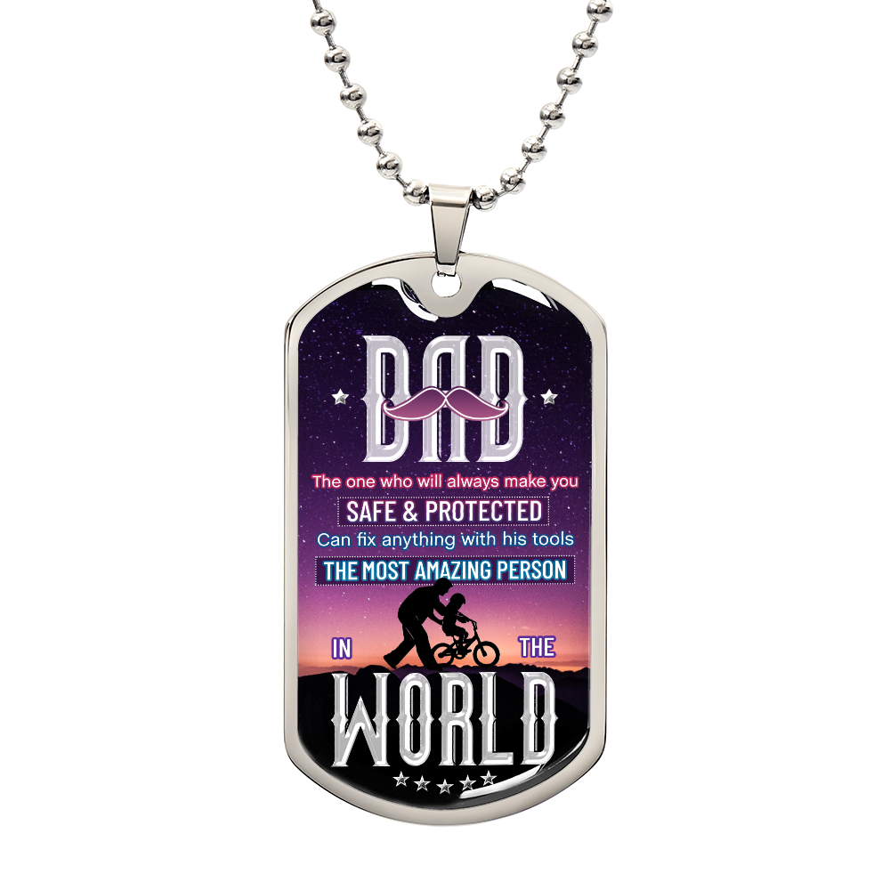 To My Amazing Dad - Luxury Graphic Dog Tag Necklace