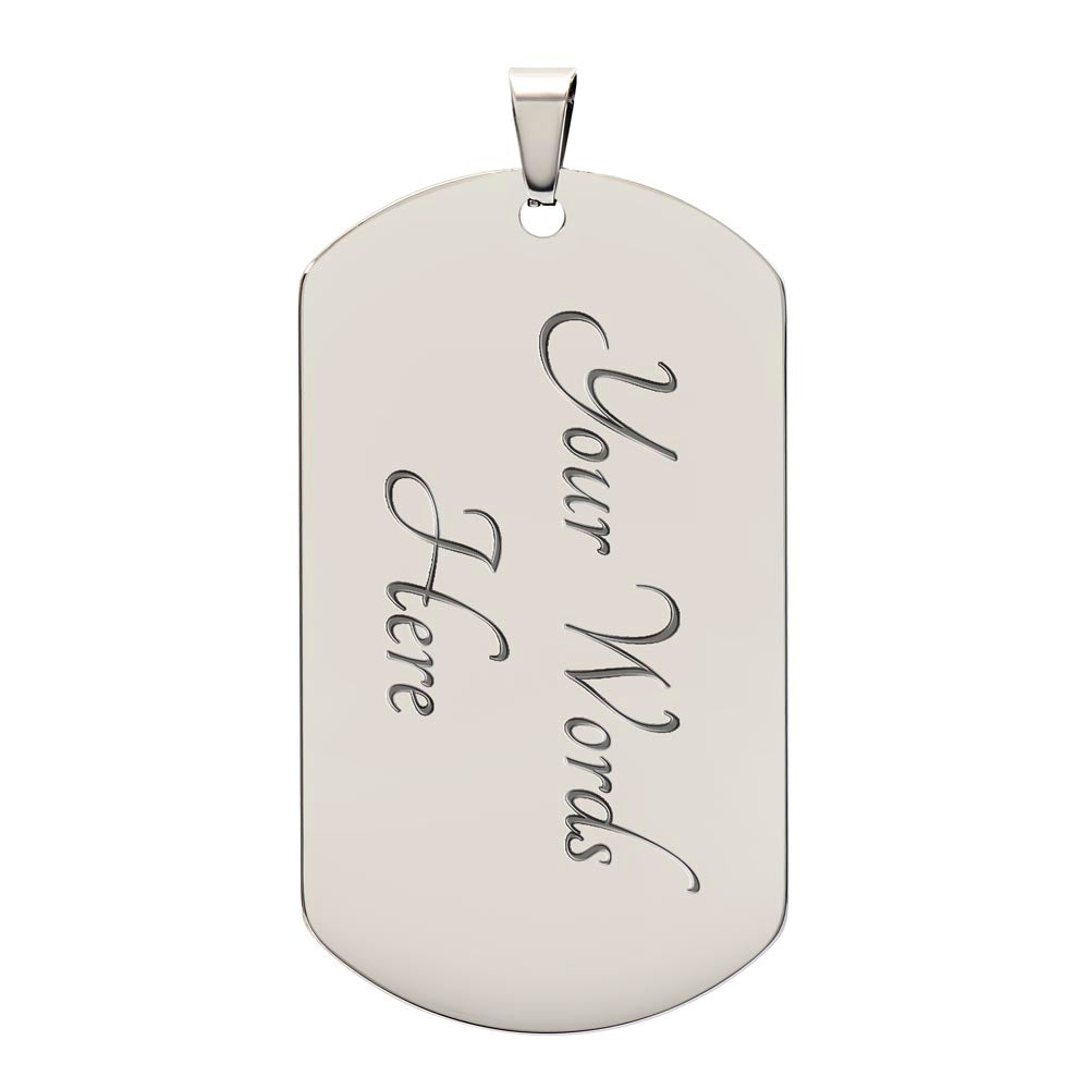 Fishing Dad Luxury Graphic Dog Tag Necklace