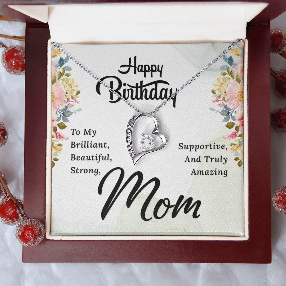 Forever Love Necklace with Birthday Card for Mom