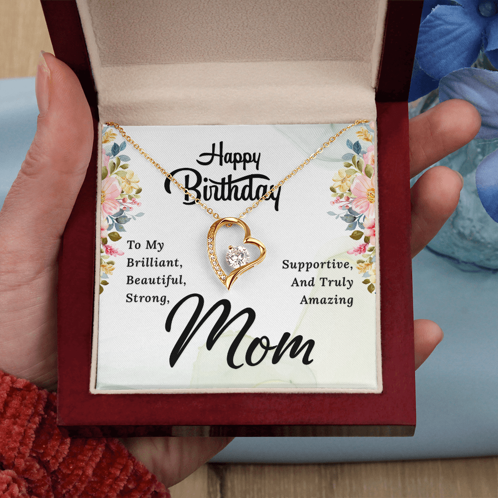 Forever Love Necklace with Birthday Card for Mom