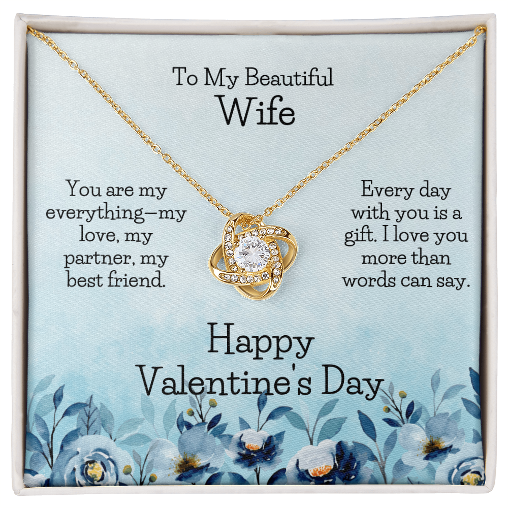 To My Wife My Heart Belongs to You -Love Knot Necklace