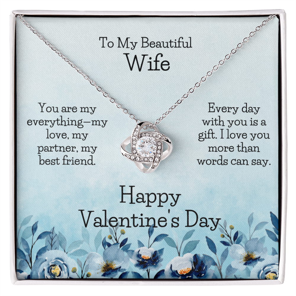 To My Wife My Heart Belongs to You -Love Knot Necklace