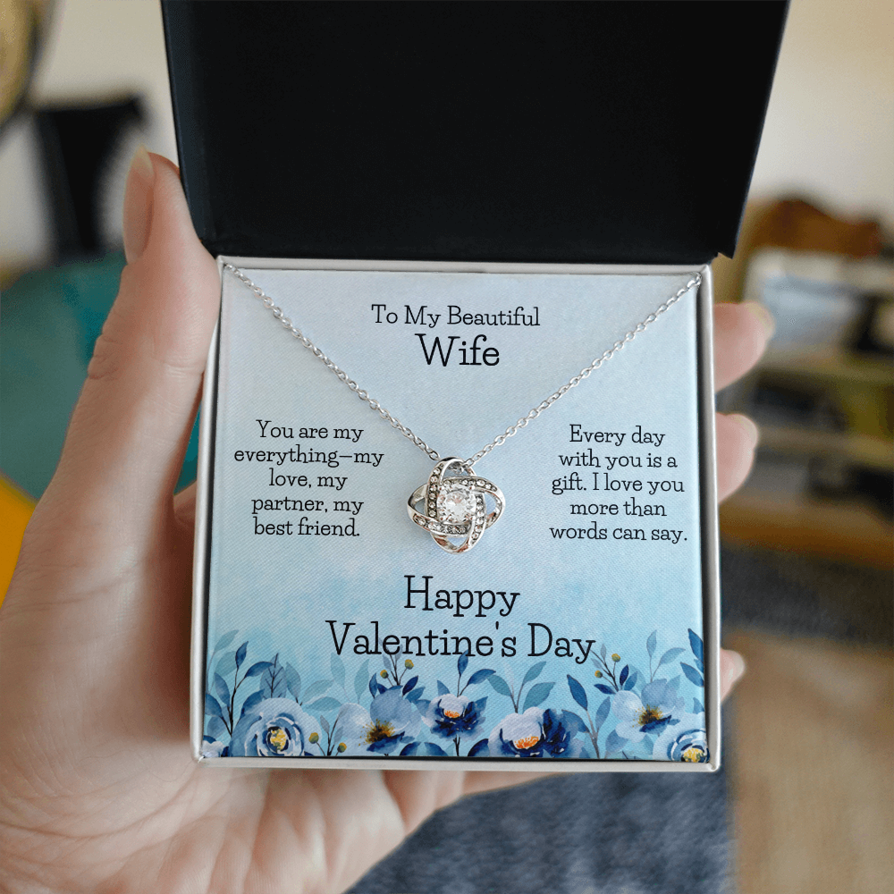 To My Wife My Heart Belongs to You -Love Knot Necklace