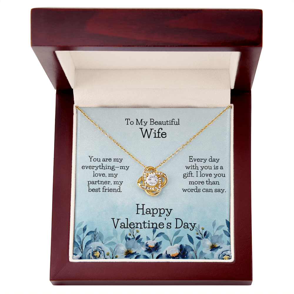 To My Wife My Heart Belongs to You -Love Knot Necklace