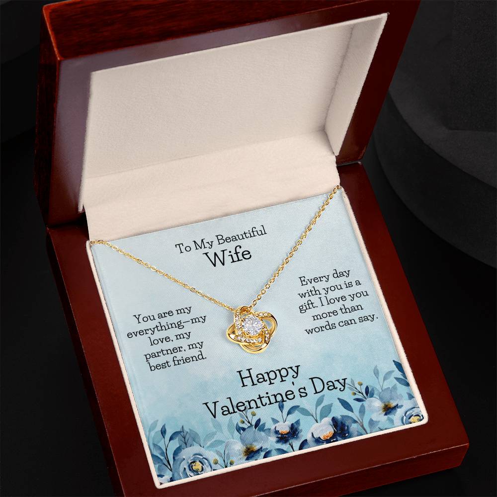 To My Wife My Heart Belongs to You -Love Knot Necklace