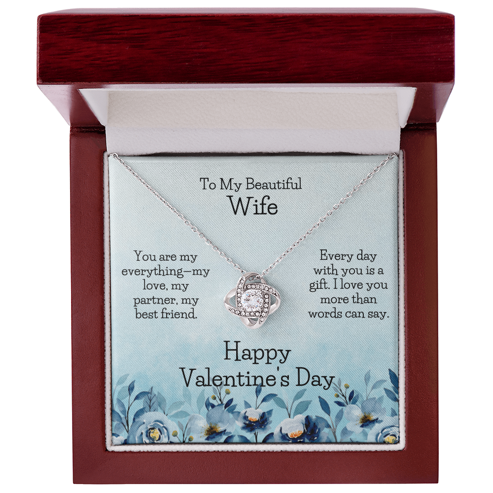 To My Wife My Heart Belongs to You -Love Knot Necklace