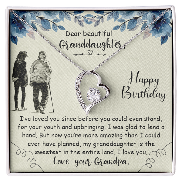 To My Beautiful Granddaughter - Forever Love Necklace
