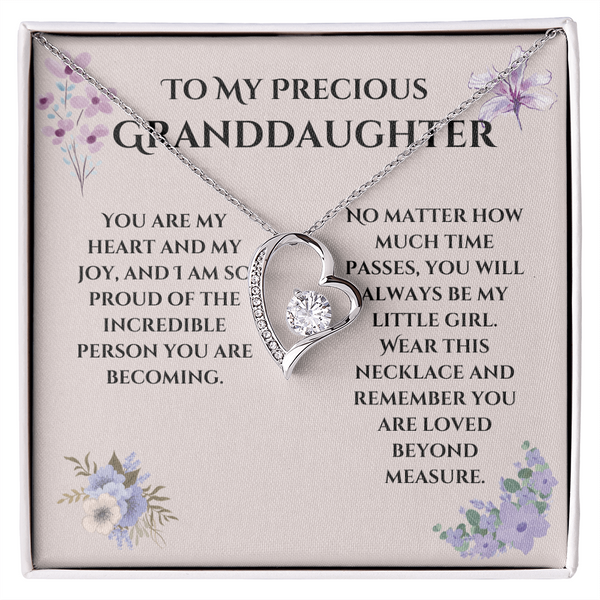 To my Precious Granddaughter Forever Love Necklace