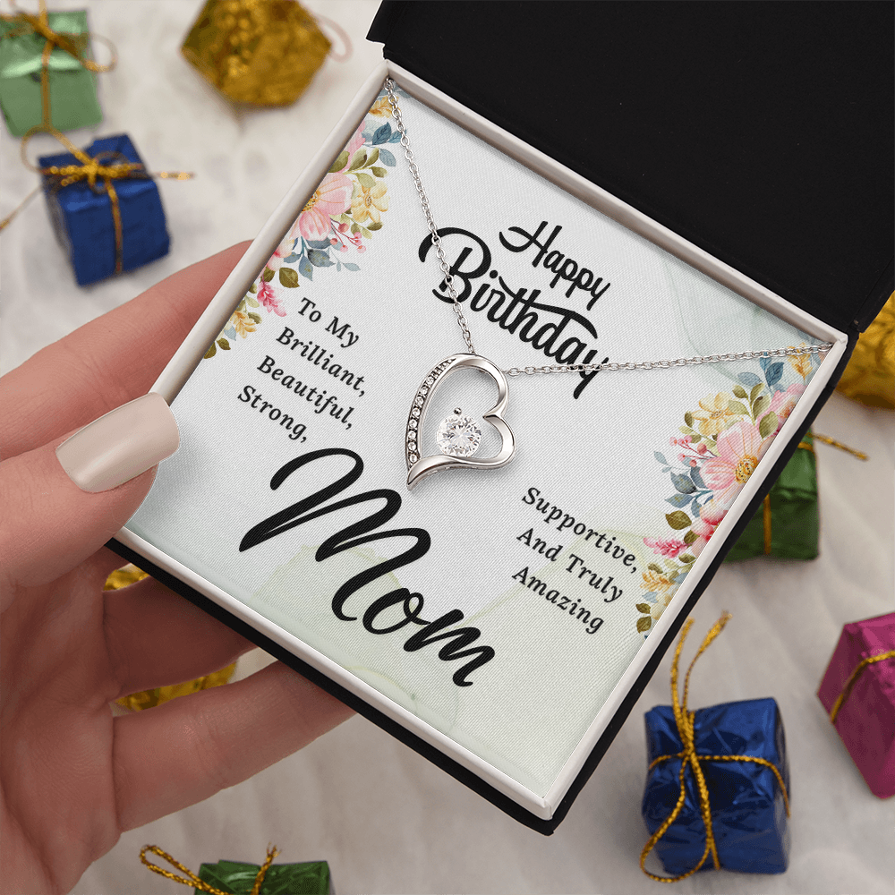 Forever Love Necklace with Birthday Card for Mom