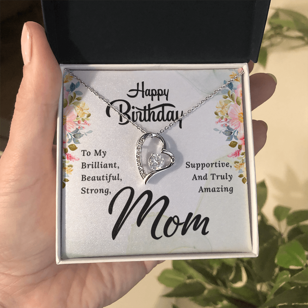 Forever Love Necklace with Birthday Card for Mom