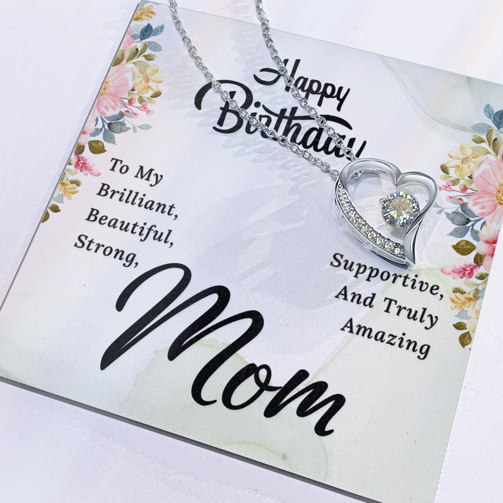 Forever Love Necklace with Birthday Card for Mom