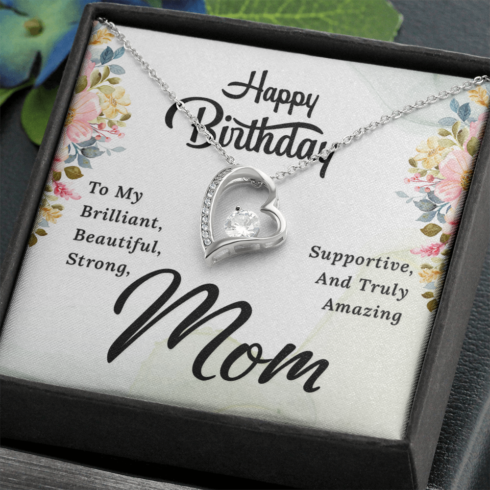 Forever Love Necklace with Birthday Card for Mom