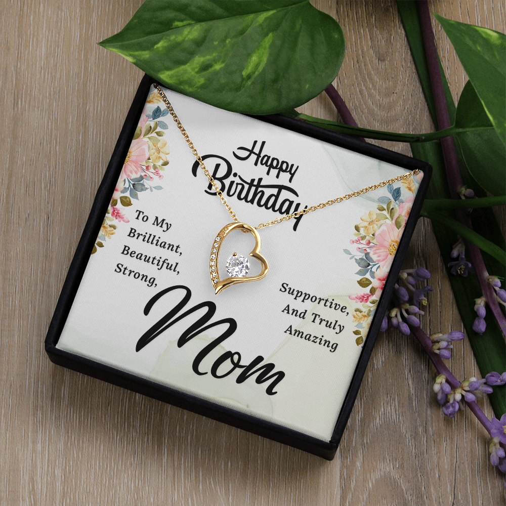 Forever Love Necklace with Birthday Card for Mom