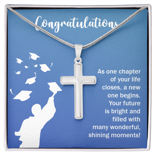 Graduation Gift: Elegant Artisan Cross Necklace with Personal Touch