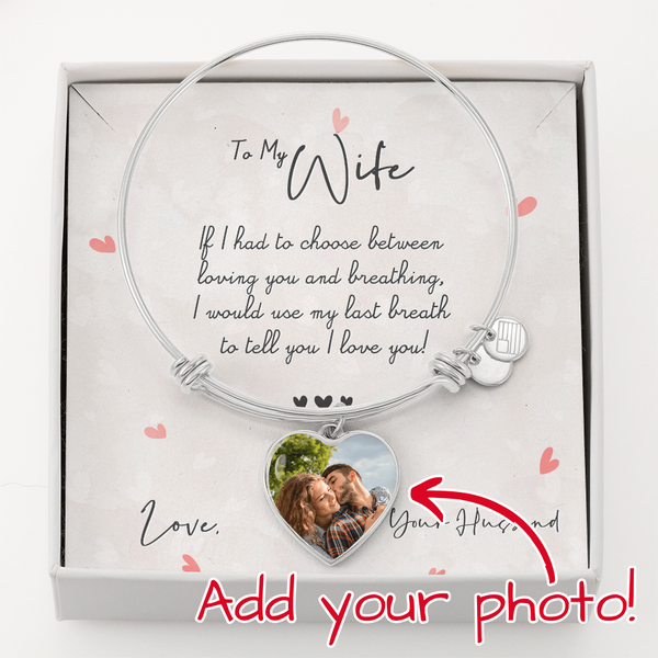 To My Wife - Personalized Luxury Heart Bangle