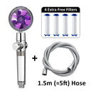  Purple Showerhead + 4 Filters + Hose