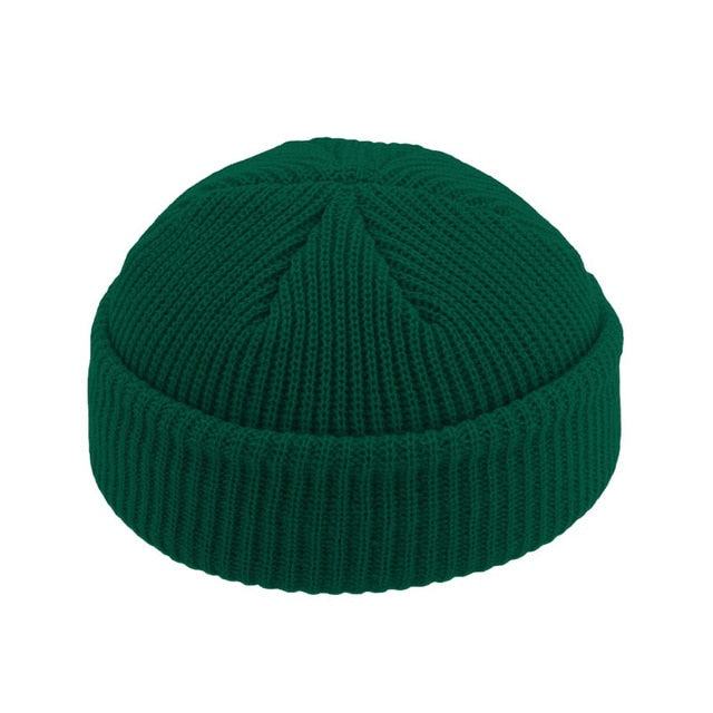 Brimless Hats Hip Hop Beanie Skullcap Street Knitted Hat Women Men Acrylic Unisex Casual Solid Pumpkin Portable Melon Cap