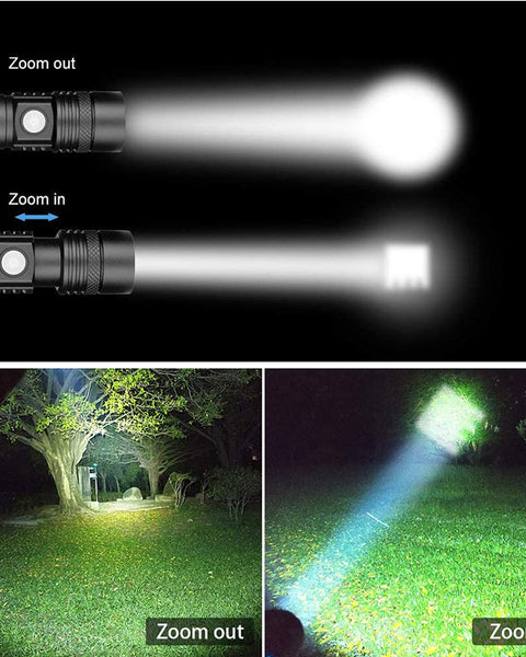 P50 Strong Light Zoom Flashlight Battery Display Usb Rechargeable Outdoor Lighting Strong Light Flashlight