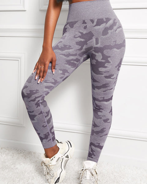 Camo Print Seamless High Waist Yoga Leggings