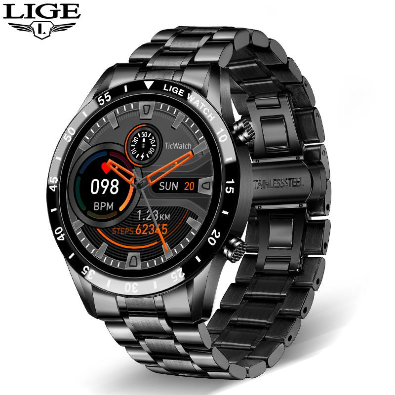 LIGE Smart watch Heart rate Blood pressure IP68 waterproof sports Fitness watch