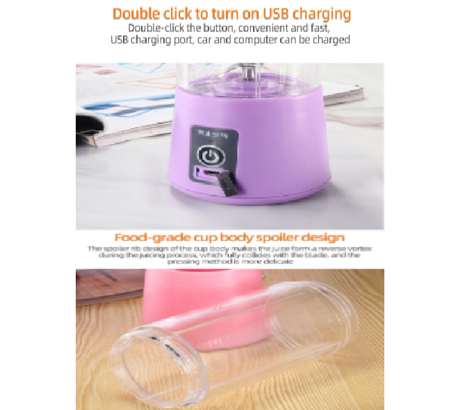 HA Portable Blender USB Mixer Electric Juicer Machine Smoothie Blender Mini Food Processor Personal Lemon Squeezer Orange Juicer