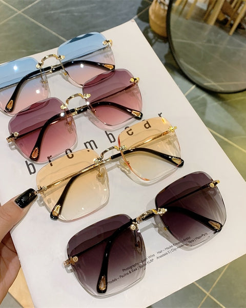 Vintage Clip Frameless UV Sunglasses