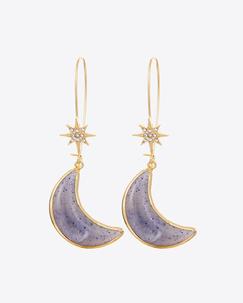 5-Pair Wholesale Resin Moon Drop Earrings