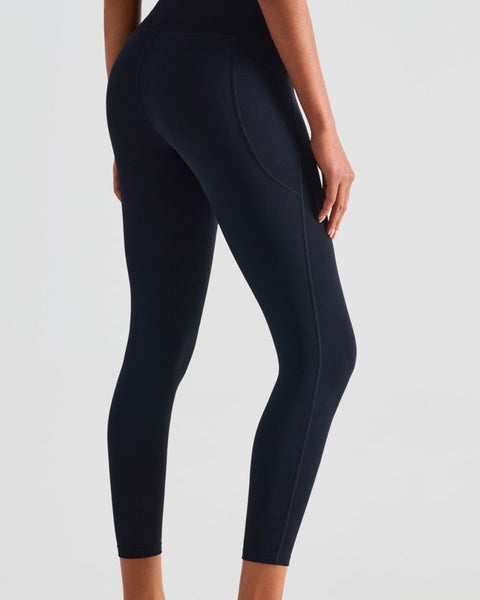 Wide Waistband Sports Leggings with Pockets