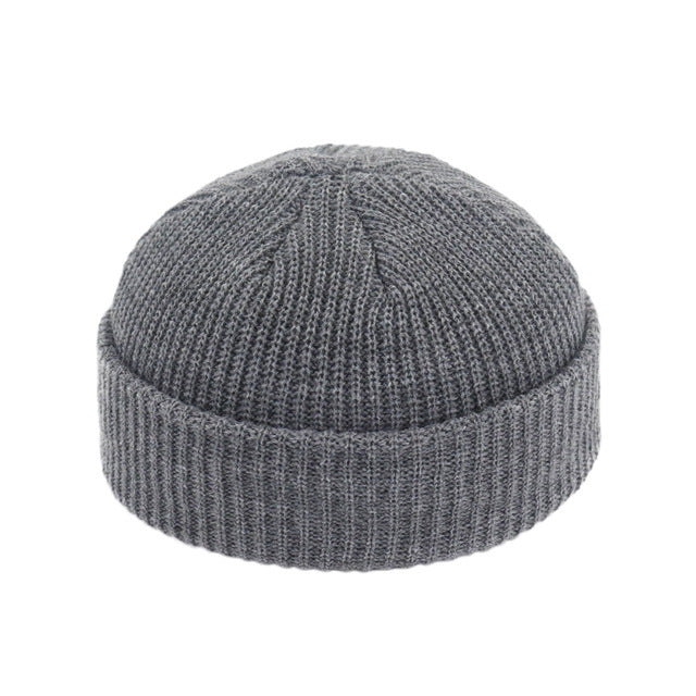 Brimless Hats Hip Hop Beanie Skullcap Street Knitted Hat Women Men Acrylic Unisex Casual Solid Pumpkin Portable Melon Cap