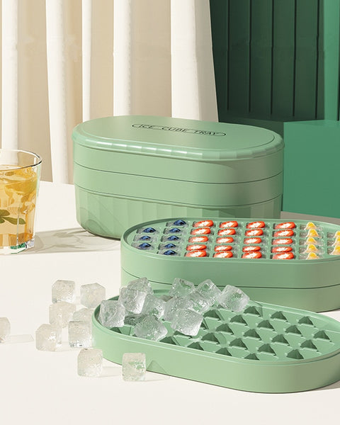 Ice cube Tray with Lid and Bin