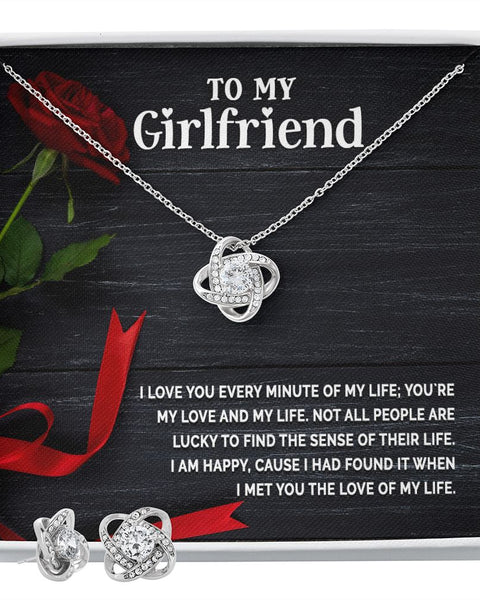 Girlfriend Love Knot Earring & Necklace Set