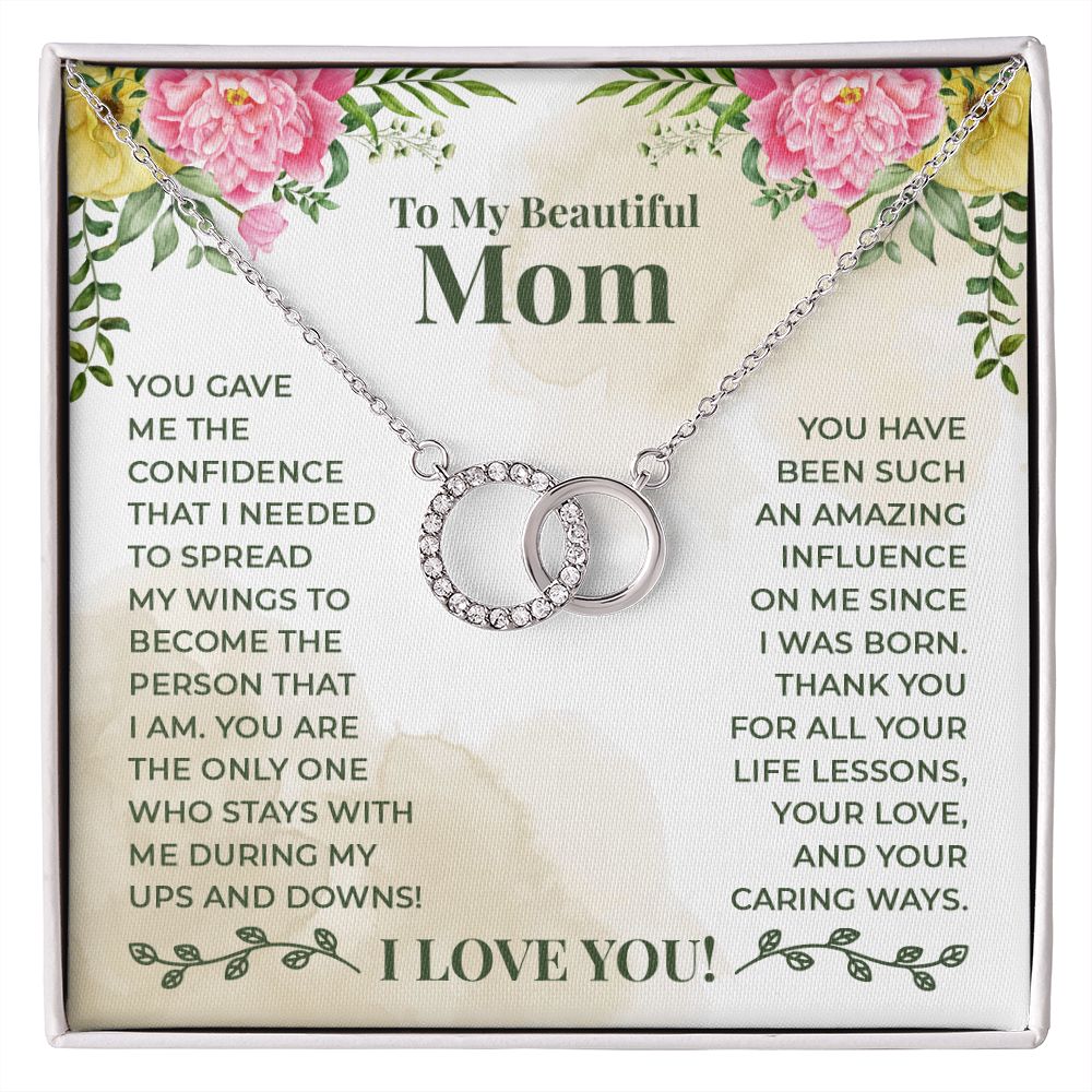 To My Beautiful Mom Perfect Pair Necklace